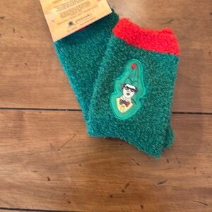 The Office Cozy Crew Socks - Green and Red